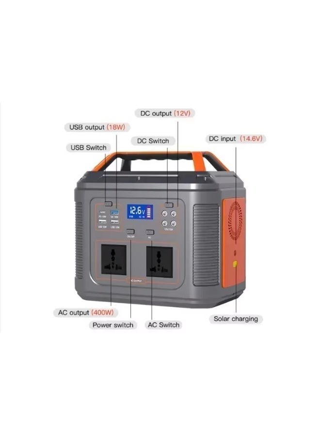 بلو فاير محطة طاقة شمسية محمولة 500 واط لمزود الطاقة المنزلي والشحن | بطارية LiFePO4 عالية السعة 40Ah | عاكس موجة جيبية نقية 220 فولت + 4 منافذ تيار مستمر + 4 منافذ USB | لتخييم، الطوارئ، والمغامرات الخارجية (237mm x 165mm x 221mm سم) - شحن 10 أجهزة في وقت واحد بنظام إدارة بطارية ذكي BMS - Image 4